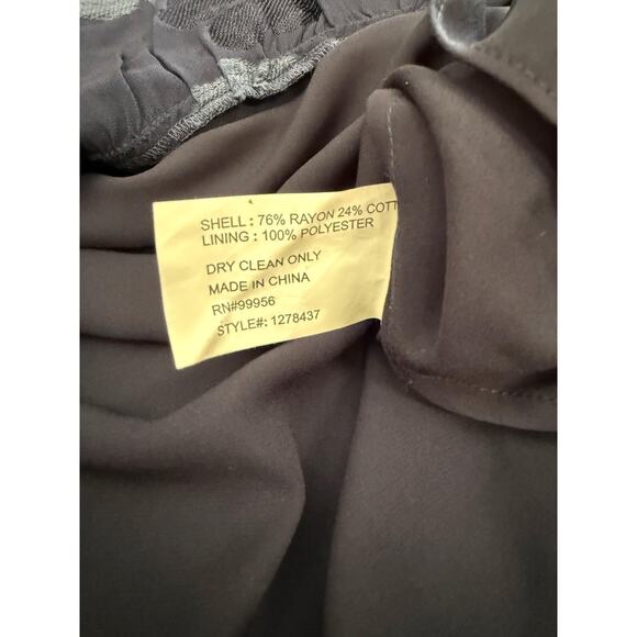 Shoshanna Midnight Dress Womens 8 Navy Blue Maxi Floral Embroidered Off Shoulder - Picture 7 of 8